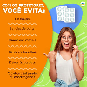 Adesivo Protetor Multiuso Silicone Pingo Anti Impacto Protege Móveis Parede Porta Vidro Anti Ruído