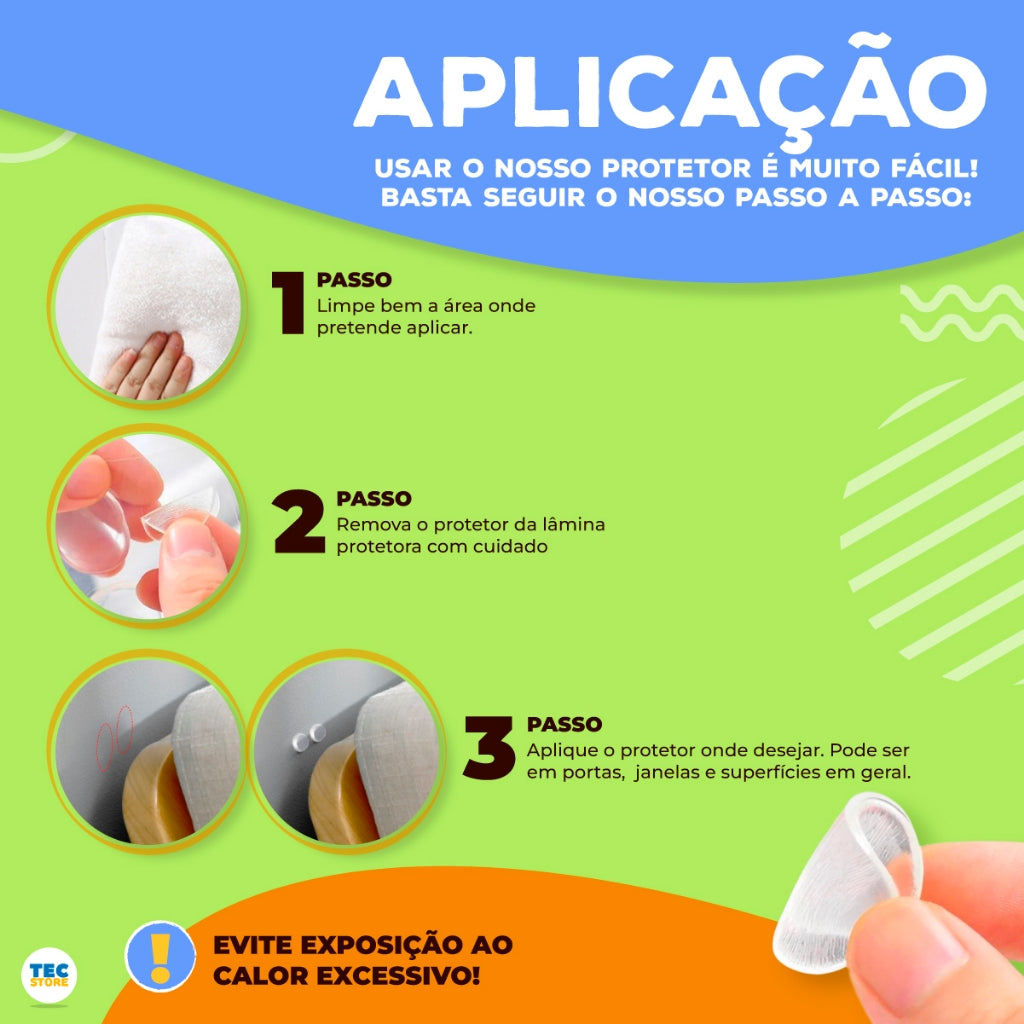 Adesivo Protetor Multiuso Silicone Pingo Anti Impacto Protege Móveis Parede Porta Vidro Anti Ruído
