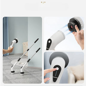 Escova de Limpeza 9 Em 1 Recarregavél Elétrica Giratória Com Cabo Alongador