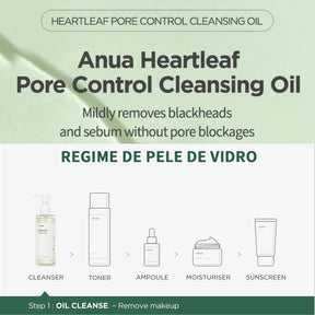 Anua Heartleaf Óleo Limpeza Para Controle De Poros Remoção De Cravos Profunda Removedor De Maquiagem Cleansing oil