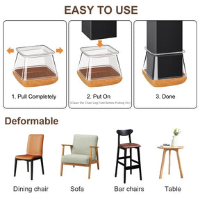 Kit 16 Peças Protetor Para O Pé Da Cadeira Mesa De Silicone