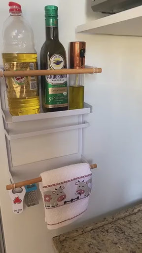 Prateleira Organizador Magnetico Cozinha Geladeira Porta Temperos Metal
